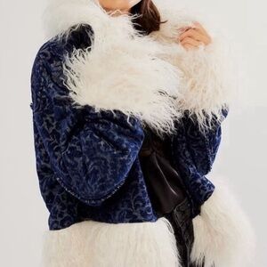 Free People Sabrina Fur Bomber Jacket. Size Medium